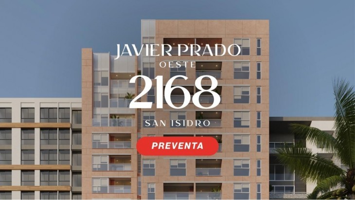 Fachada principal del proyecto Javier Prado Oeste 2168 en San Isidro