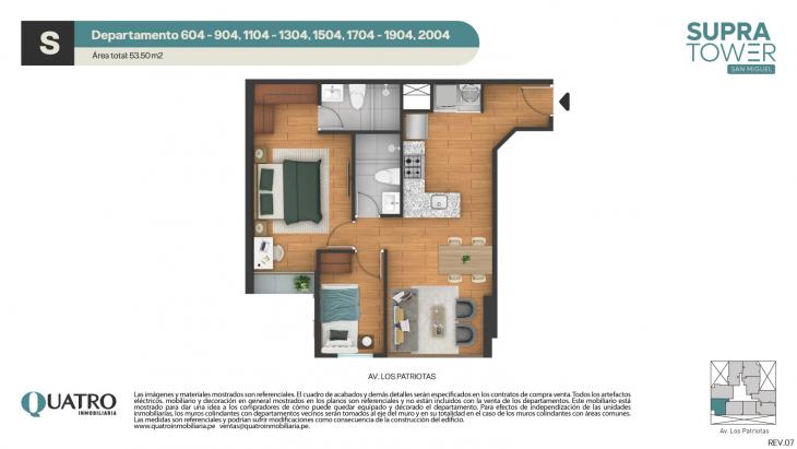 Plano del modelo S del proyecto Quatro | Supra Tower en San Miguel