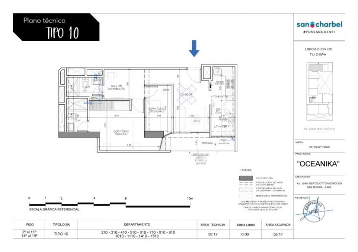Plano del modelo TIPO 1 del proyecto OCEANIKA en San Miguel
