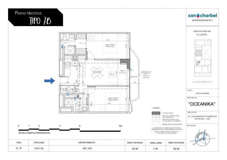 Plano del modelo TIPO 7B del proyecto OCEANIKA en San Miguel