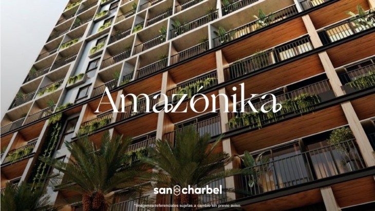 Fachada principal del proyecto Amazónika en San Miguel
