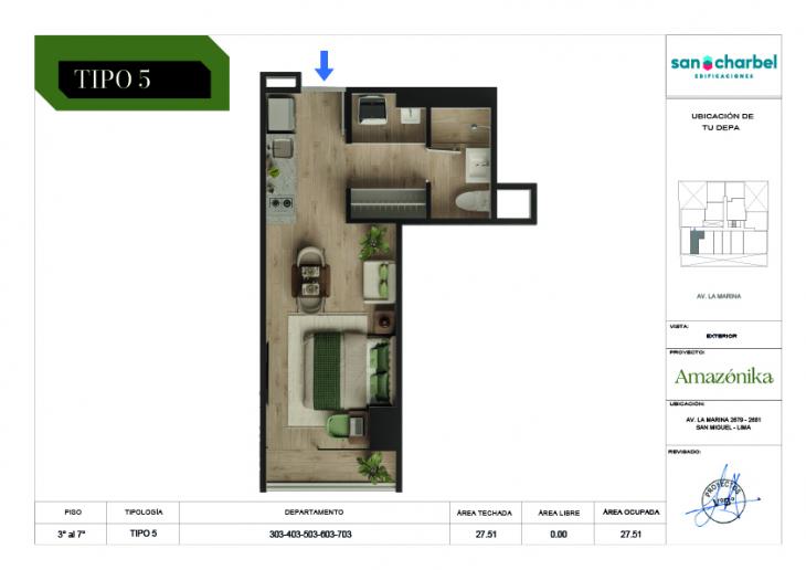 Plano del modelo TIPO 5 del proyecto Amazónika en San Miguel