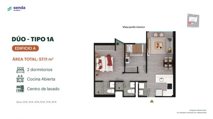 Plano del modelo TIPO 1A del proyecto EDÉM en Magdalena Del Mar