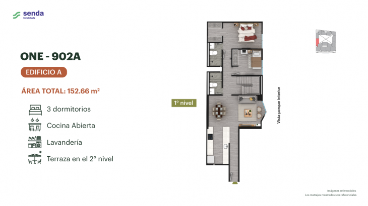 Plano del modelo TIPO 2A del proyecto EDÉM en Magdalena Del Mar