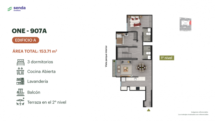 Plano del modelo TIPO 7A del proyecto EDÉM en Magdalena Del Mar