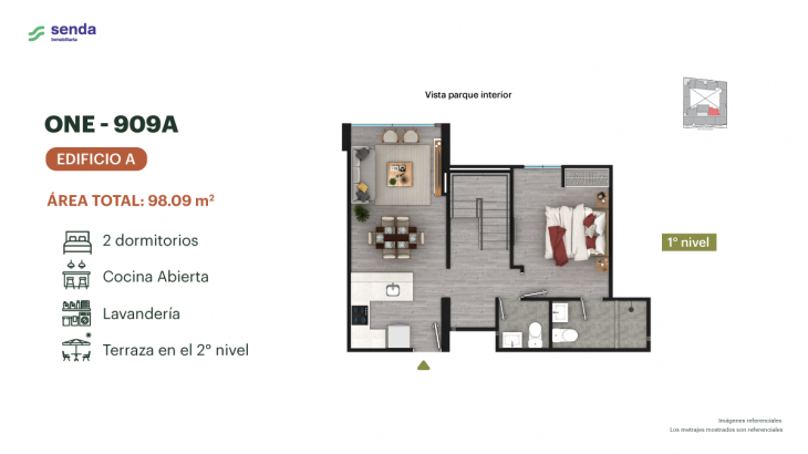 Plano del modelo TIPO 9A del proyecto EDÉM en Magdalena Del Mar