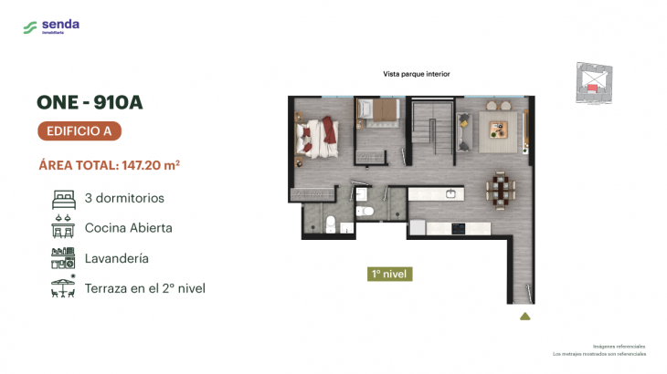 Plano del modelo TIPO 10A del proyecto EDÉM en Magdalena Del Mar