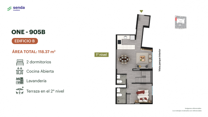 Plano del modelo TIPO 5B del proyecto EDÉM en Magdalena Del Mar