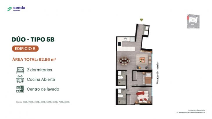 Plano del modelo TIPO 5B del proyecto EDÉM en Magdalena Del Mar