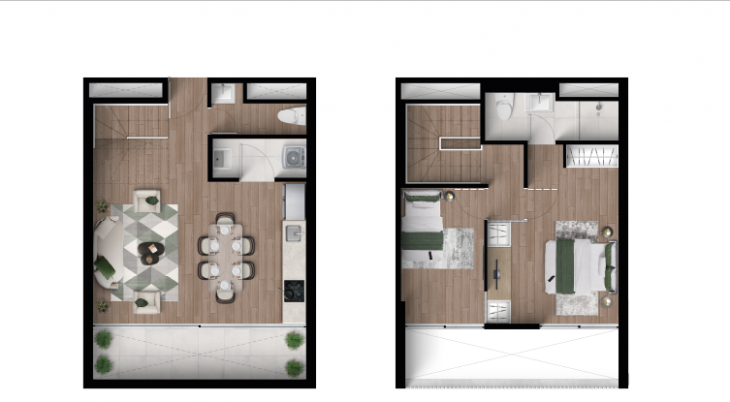 Plano del modelo D02 del proyecto TEMPUS LA PAZ 1227 - MIRAFLORES en Miraflores