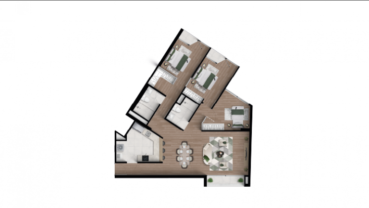 Plano del modelo X022 del proyecto TEMPUS LA PAZ 1227 - MIRAFLORES en Miraflores