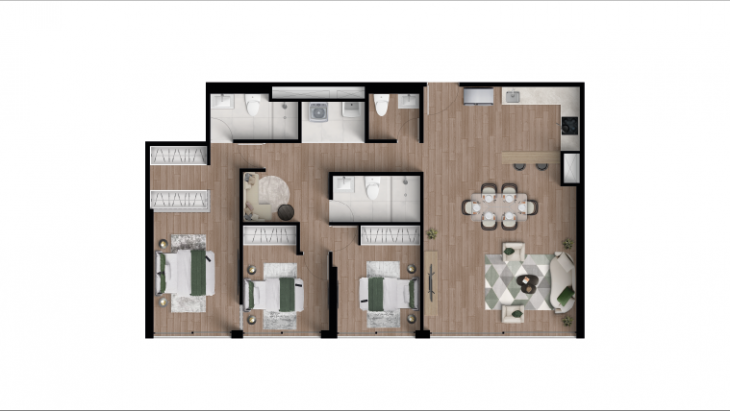 Plano del modelo X042 del proyecto TEMPUS LA PAZ 1227 - MIRAFLORES en Miraflores