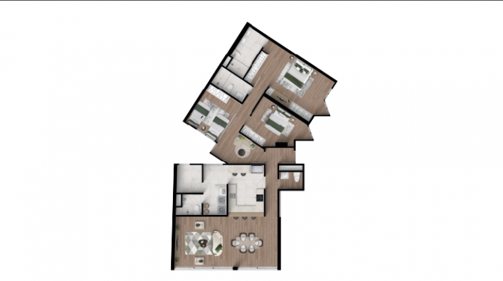 Plano del modelo X052 del proyecto TEMPUS LA PAZ 1227 - MIRAFLORES en Miraflores