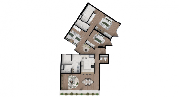 Plano del modelo B03 del proyecto TEMPUS LA PAZ 1227 - MIRAFLORES en Miraflores